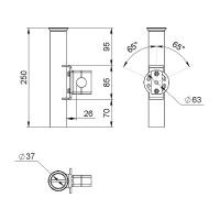 Держатель спиннинга 250х40х32 поворотный АМГ