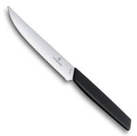 Купить Нож для стейка и пиццы VICTORINOX Swiss Modern, 12 см, с волнистой кромкой, чёрный арт. 6.9003.12W