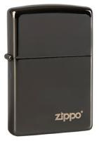Зажигалка ZIPPO Classic с покрытием Black Ice®, латунь/сталь, чёрная, глянцевая, 38x13x57 мм