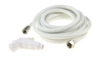 Лейка душа пластиковая белая, шланг 5 м