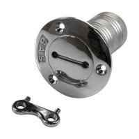 Горловина заливная для бензина 38 мм , нерж. сталь  с ключом