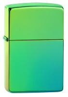 Зажигалка ZIPPO Classic с покрытием High Polish Teal, латунь/сталь, зелёная, глянцевая, 38x13x57 мм