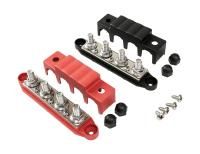 Купить Колодка распределительная электромонтажная, 4 контакта, M10, черная/красная арт. 4620136060165