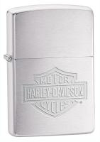 Зажигалка ZIPPO Harley-Davidson®, с покрытием Brushed Chrome, латунь/сталь, серебристая, 38x13x57 мм