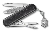 Купить Нож-брелок Victorinox Classic Brilliant Carbon, 58 мм, 5 функций, черный/серебристый арт. 0.6221.90