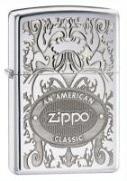Зажигалка ZIPPO Crown Stamp™ с покрытием High Polish Chrome, латунь/сталь, серебристая, 38x13x57 мм