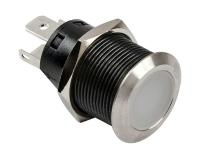 Купить Кнопка без фиксации, подсветка красная, наклейки, 12 В, 20А, 19мм арт. PB4511TR