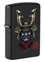 Купить Зажигалка ZIPPO Samurai Helmet Design с покрытием Black Matte, латунь/сталь, чёрная, 38x13x57 мм арт. 49259