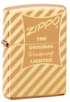 Купить Зажигалка ZIPPO Vintage Box Top с покрытием High Polish Brass, латунь/сталь, золотистая, 38x13x57 мм арт. 49075