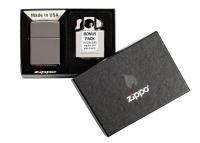 Купить Подарочный набор ZIPPO: зажигалка Black Ice® и вставной блок для зажигалок для трубок, латунь/сталь арт. 29789