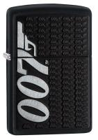 Зажигалка ZIPPO James Bond 007™ с покрытием Black Matte, латунь/сталь, чёрная, матовая, 38x13x57 мм