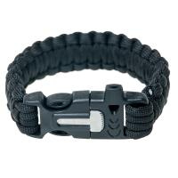 Tramp браслет выживальщика (свисток, огниво/2 метра паракорда) (черный)