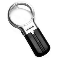 Купить Лупа Kromatech ручная круглая 3х, 63 мм, трансформер, с подсветкой (2 LED), черно-серебристая TH-700 арт. 1091811