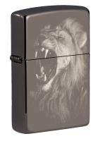 Купить Зажигалка ZIPPO Lion Design с покрытием Black Ice®, латунь/сталь, чёрная, глянцевая, 38x13x57 мм арт. 49433
