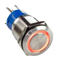 Купить Кнопка без фиксации; подсветка красная; 12В арт. PB4212TR