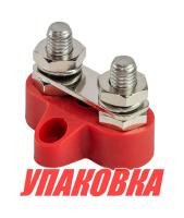 Клемма-штифт двойная с перемычкой, M8, красная (упаковка из 16 шт.)