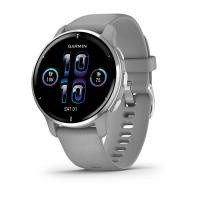 Garmin Venu 2 Plus серые с серебристым безелем и силиконовым ремешком
