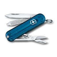 Купить Нож-брелок VICTORINOX Classic SD Colors "Sky High", 58 мм, 7 функций, полупрозрачный синий арт. 0.6223.T61G