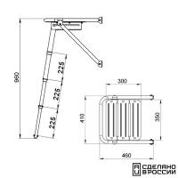 Купить Платформа кормовая с трапом 4 ступени черные арт. 040204BT