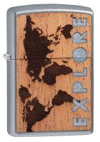 Зажигалка ZIPPO WOODCHUCK с покрытием Street Chrome™, латунь/сталь/дерево, серебристая, 38x13x57 мм