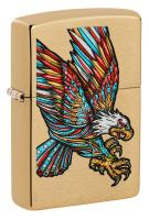 Купить Зажигалка ZIPPO Tattoo Eagle с покрытием Brushed Brass, медь/сталь, золотистая, матовая, 38x13x57 мм арт. 49667
