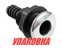 Купить Разъем водосброса пластиковый с крышкой из нержавеющей стали под шланг 16 мм, черный (упаковка из 10 шт.) арт. 40081-01_pkg_10