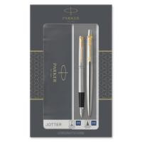 Купить Набор подарочный Parker Jotter Core - Stainless Steel GT, ручка перьевая+ручка шариковая арт. 2093257