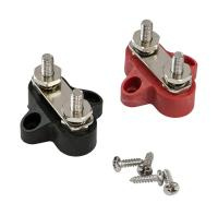 Клемма-штифт двойная, M6, черная/красная