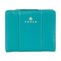 Кошелёк Cross Kelly Wall Turquish, кожа наппа, гладкая, тёмно-бирюзовый, 11,2 x 9,4 x 2 см