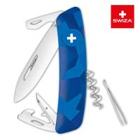 Купить Швейцарский нож SWIZA C03 Camouflage, 95 мм, 11 функций, синий арт. KNI.0030.2030