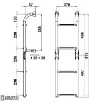 Купить Трап складной с вертикальным креплением, 4 серых ступени (ширина 270 мм.) арт. 040174GT