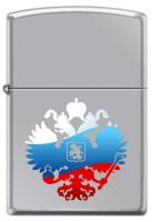Зажигалка ZIPPO Двуглавый орёл, с покрытием High Polish Chrome, латунь/сталь, 38x13x57 мм