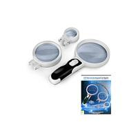 Купить Лупа Kromatech ручная круглая со съемными линзами: 2,5x/ 90 мм; 5x/75 мм; 16x/37 мм, с подсветкой арт. 1076285