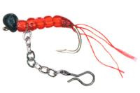 Купить Подвеска ECOPRO S301 "крючок с бисером и цеп." Mat Red /Black Head Silver №8 (4 шт.) арт. EPS301CHS8