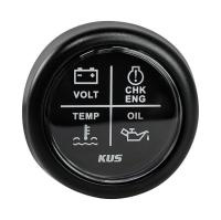 Указатель аварийной сигнализации двигателя, черный циферблат, черный ободок, д. 52 мм