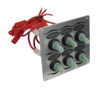 Купить Панель бортового питания 6 переключателей; серебристая арт. 10538