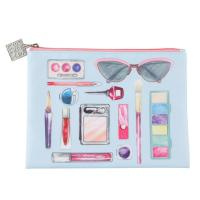 Купить Косметичка Dewal Beauty Модница, голубая, 22,5х17х1 см арт. BG-4