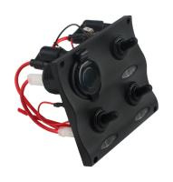 Панель бортового питания 3 переключателя; разъем прикуривателя; индикация