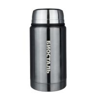 Термос для еды Biostal (0,75 литра), с ложкой, серый