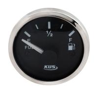 Указатель уровня топлива 240-33 Ом (US); черный циферблат; нержавеющий ободок; д. 52 мм