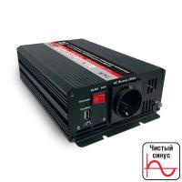 Преобразователь напряжения автомобильный AVS IN-PS600W чистый синус (12В>220В,600 Вт,USB)