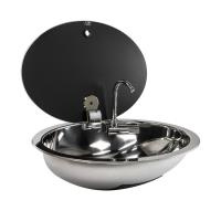 Купить Мойка овальная с краном; стеклянная крышка; CAN; LR1450 арт. LR1450