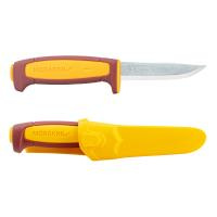 Нож Morakniv Basic 511 лимитированный 2023 углеродистая сталь, пласт. ручка (красная) желтая вставка, 14146