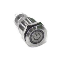 Купить Переключатель кнопочный с фиксацией вкл/выкл зеленая подсветка 12-24В NEKEKE арт. ASS-G