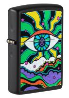 Купить Зажигалка ZIPPO Black Light Eye с покрытием Black Matte, латунь/сталь, чёрная, матовая, 38x13x57 мм арт. 49699