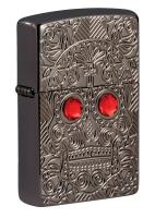 Купить Зажигалка ZIPPO Armor™ Crystal с покрытием High Polish Black Ice®, латунь/сталь, чёрная, 38x13x57 мм арт. 49300