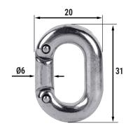 Купить Звено ремонтное для цепи  6мм, нерж. сталь AISI316 арт. 1705-0106