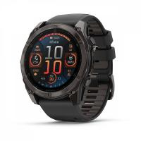 GARMIN FENIX 8 - 51 MM, AMOLED, SAPPHIRE CARBON GRAY DLC TITANIUM WITH BLACK/PEBBLE GRAY SILICONE 010-02905-63