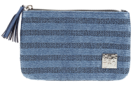 Купить Косметичка Dewal Beauty Рогожка, синяя, 20х13,6х1 см арт. BG-20