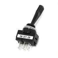 Купить Переключатель трёхпозиционный (вкл-выкл-вкл) с черным флажковым выключателем без подсветки арт. 046-3